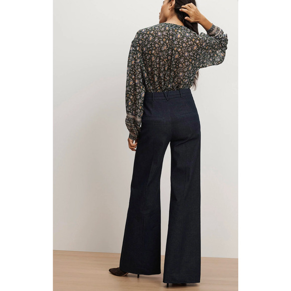 Veronica Beard Crue Wide-Leg Denim Pant US 6 - Picture 2 of 12